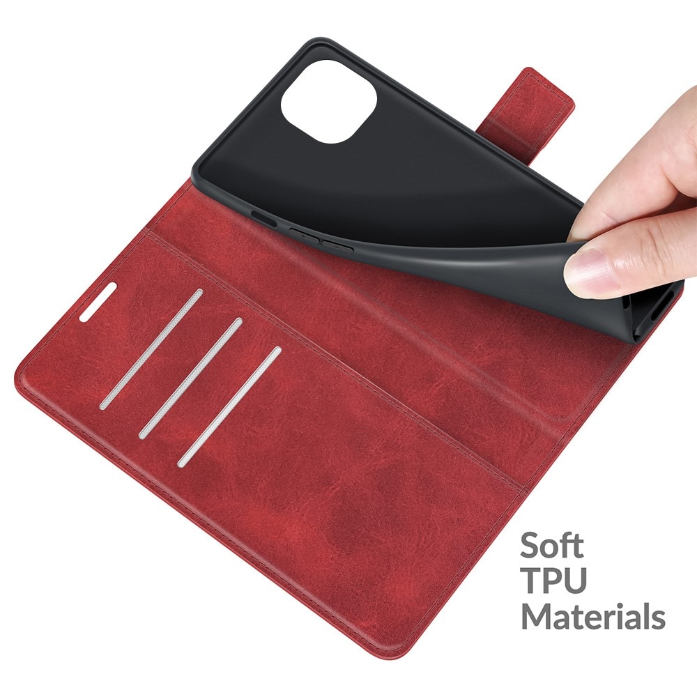 Leather Wallet iPhone 13 Mini Red