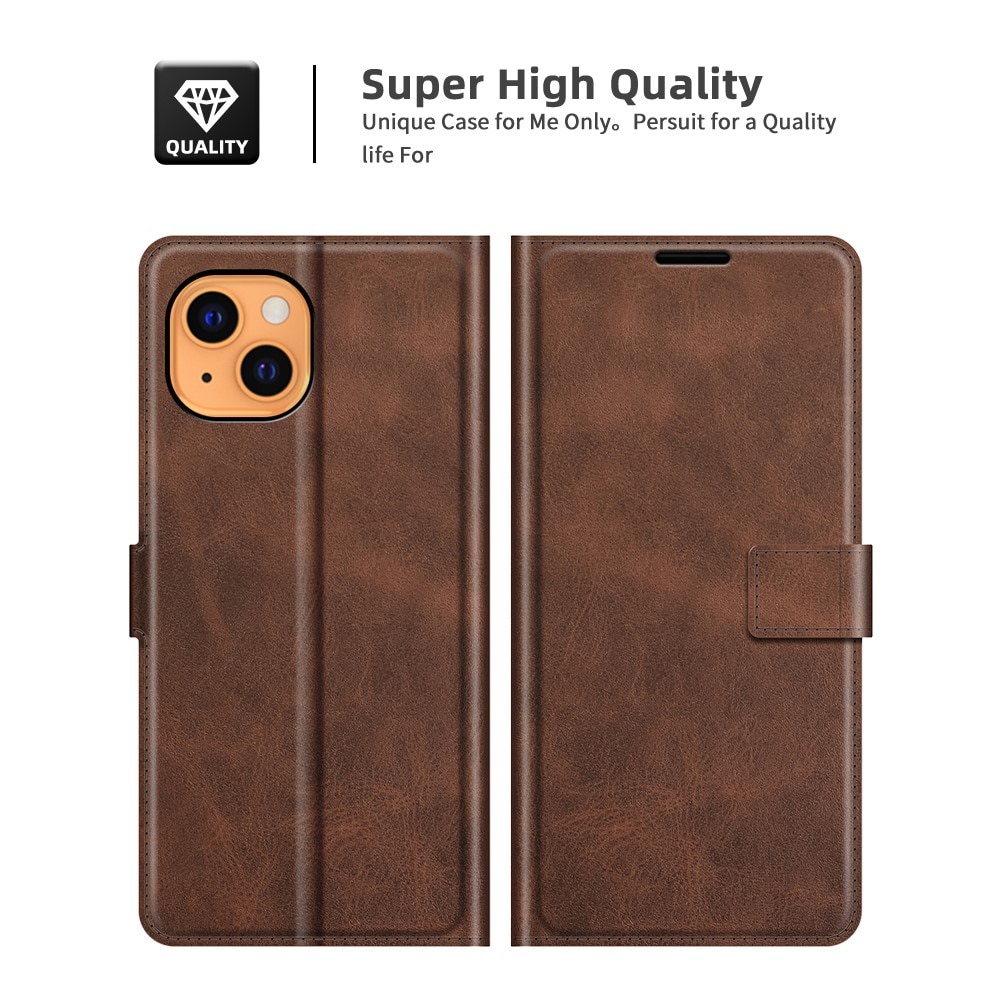 Leather Wallet iPhone 13 Mini Brown