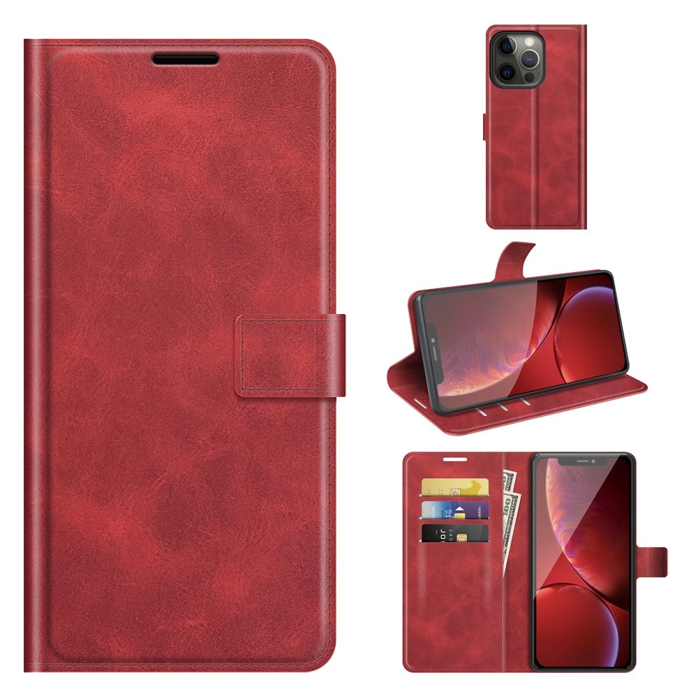 Leather Wallet iPhone 13 Pro Max Red