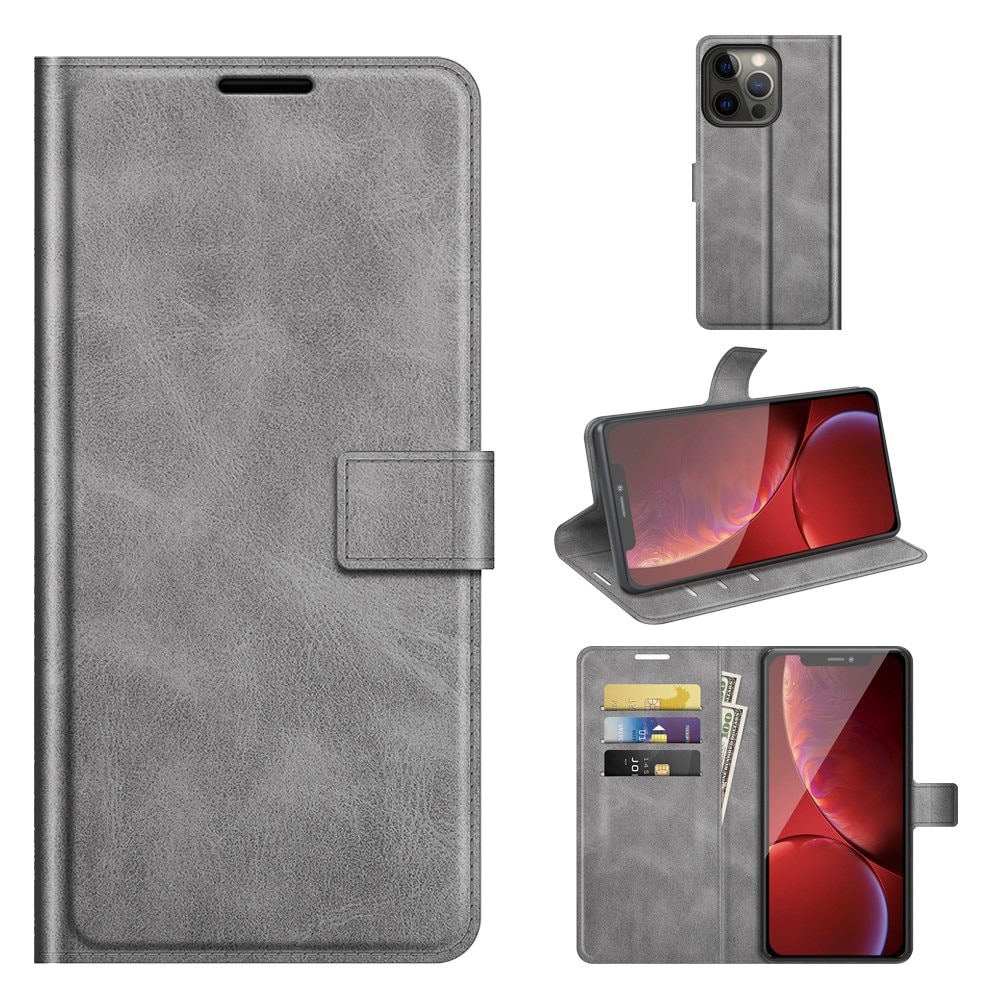 Leather Wallet iPhone 13 Pro Max Grey