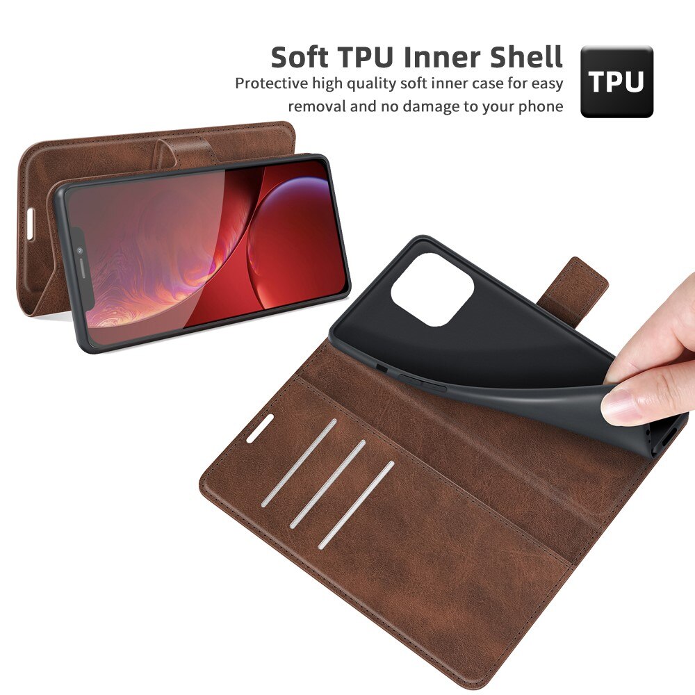 Leather Wallet iPhone 13 Pro Brown