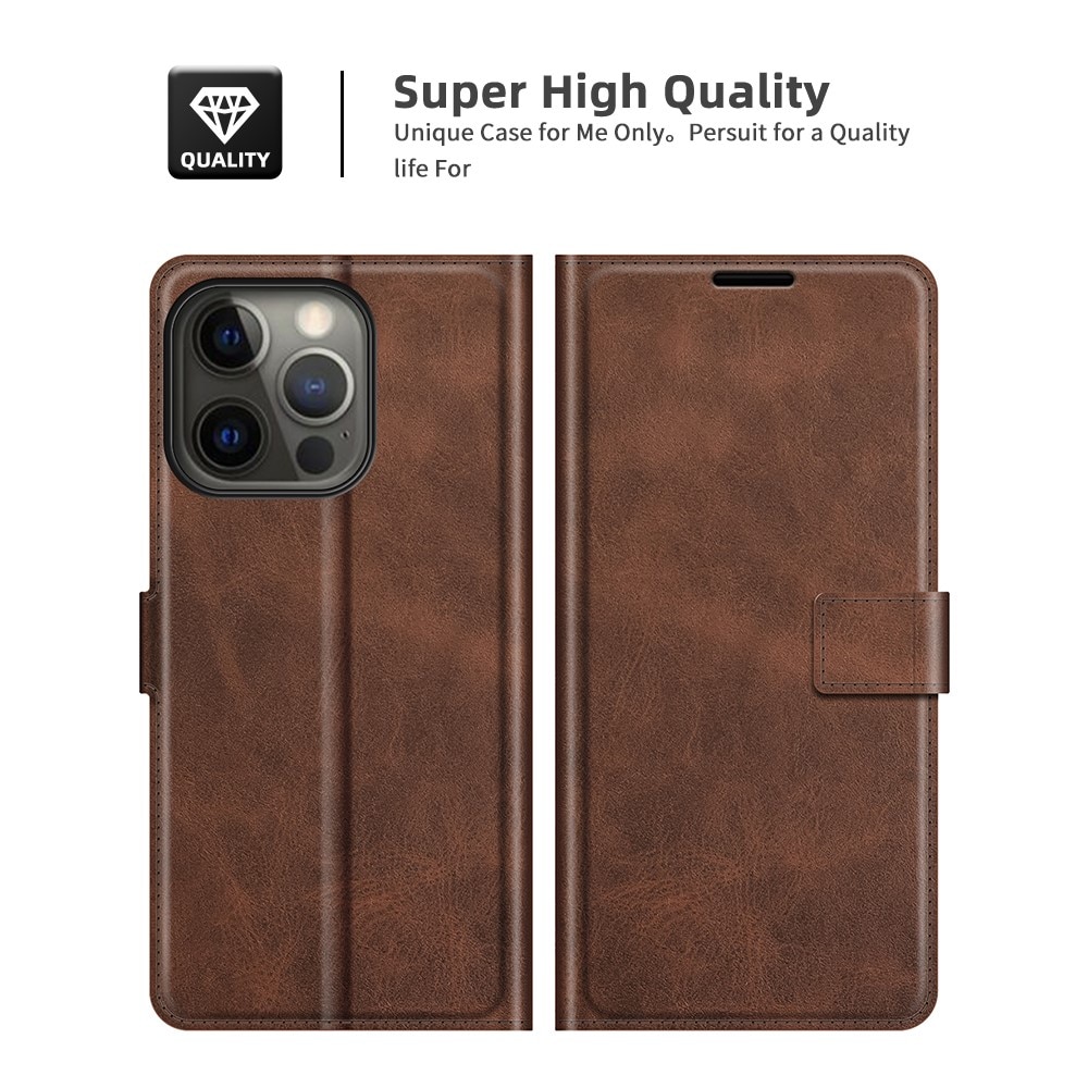 Leather Wallet iPhone 13 Pro Brown