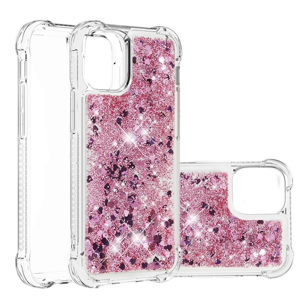 Glitter Powder TPU Case iPhone 13 Mini roséguld