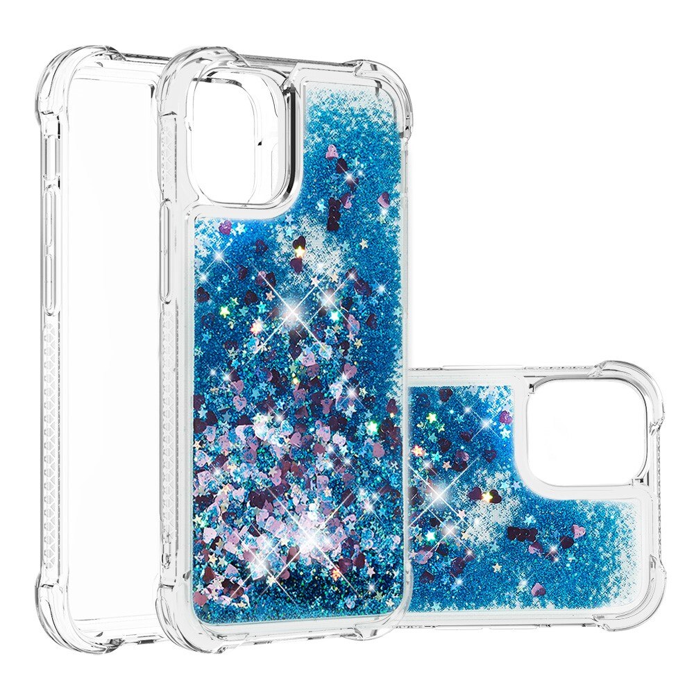 Glitter Powder TPU Case iPhone 13 Mini blå