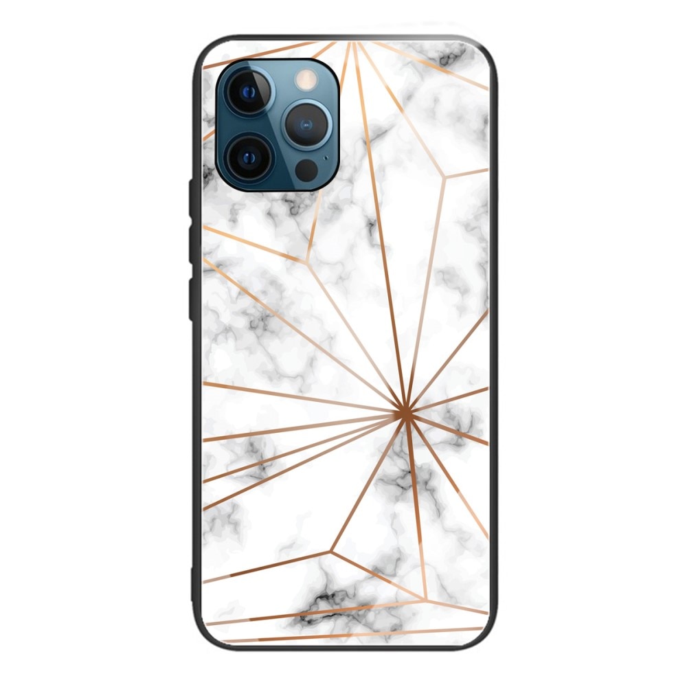 Skal Härdat Glas iPhone 13 Pro guldig marmor