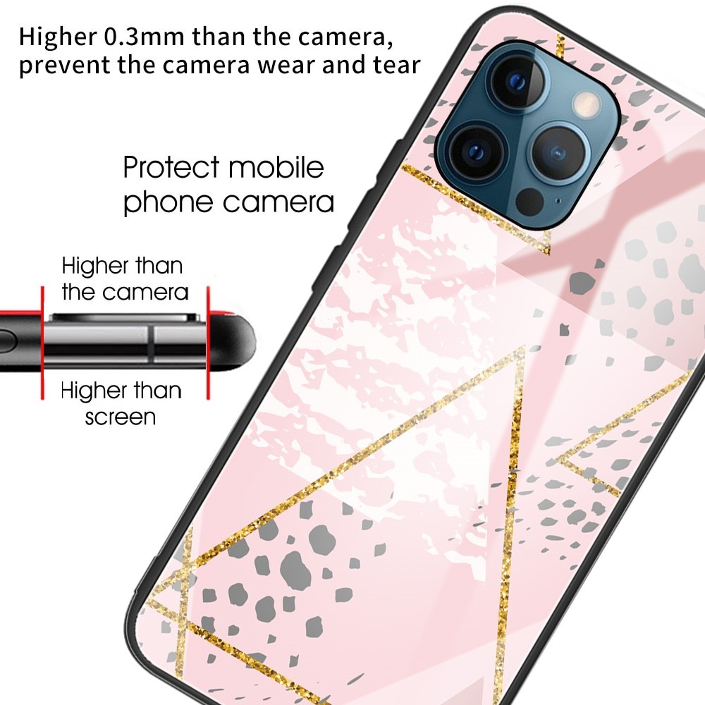 Skal härdat glas iPhone 13 Pro leopard rosa