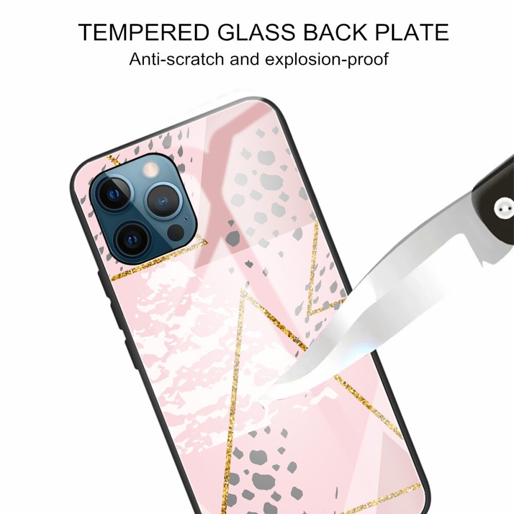 Skal härdat glas iPhone 13 Pro leopard rosa