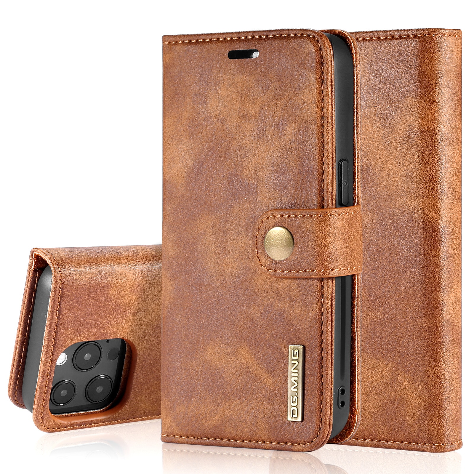 Magnet Wallet iPhone 13 Pro Max Cognac