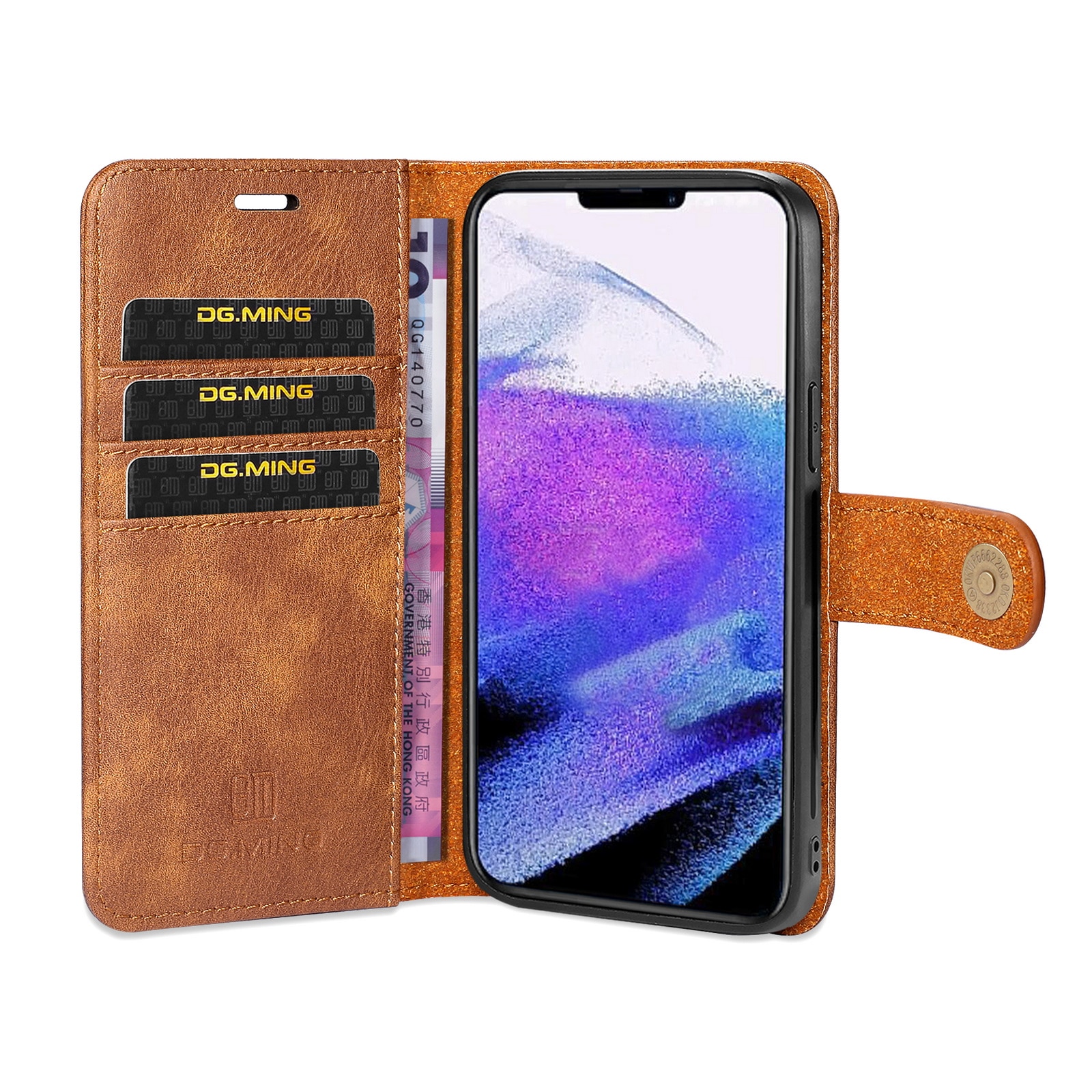 Magnet Wallet iPhone 13 Pro Max Cognac