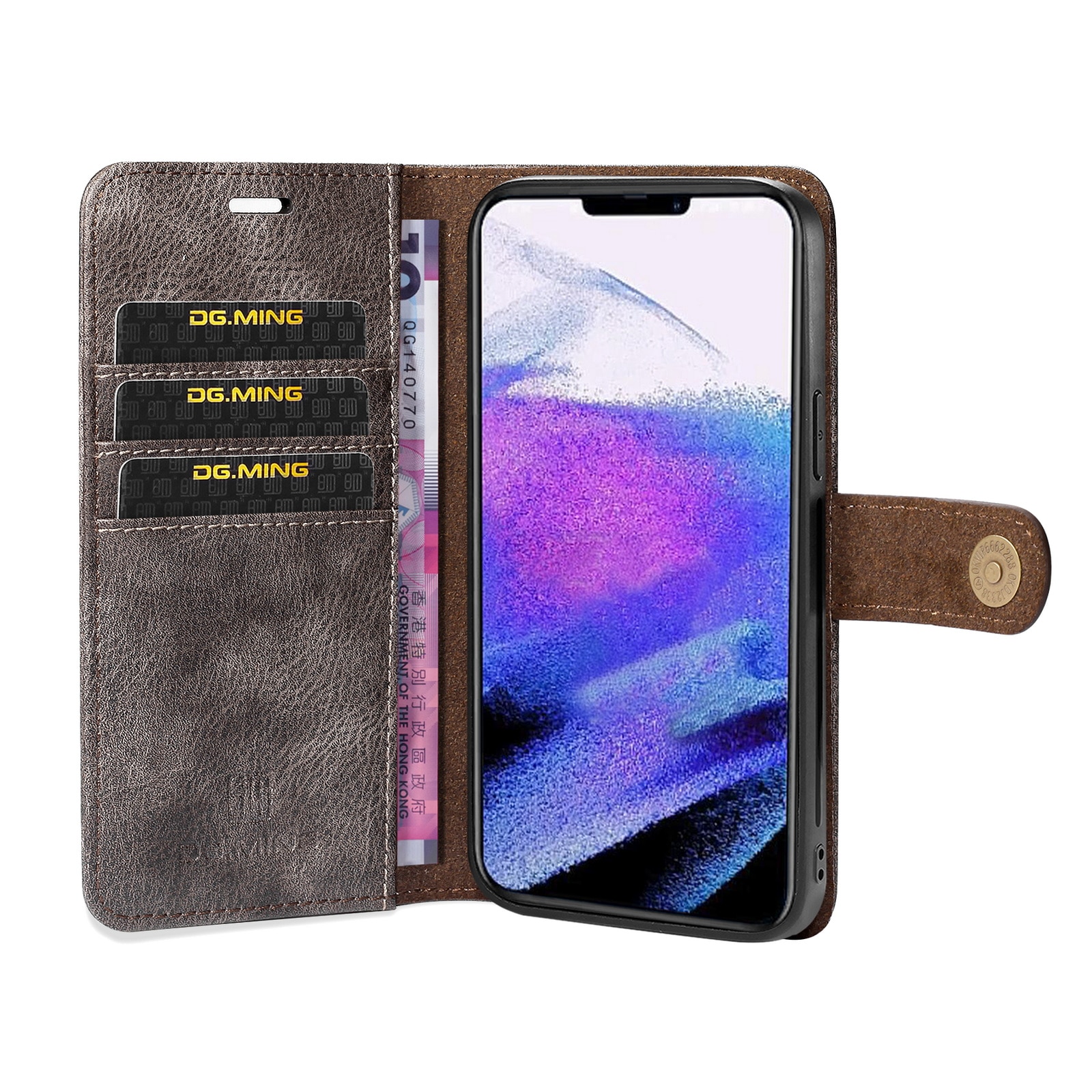 Magnet Wallet iPhone 13 Pro Max Brown