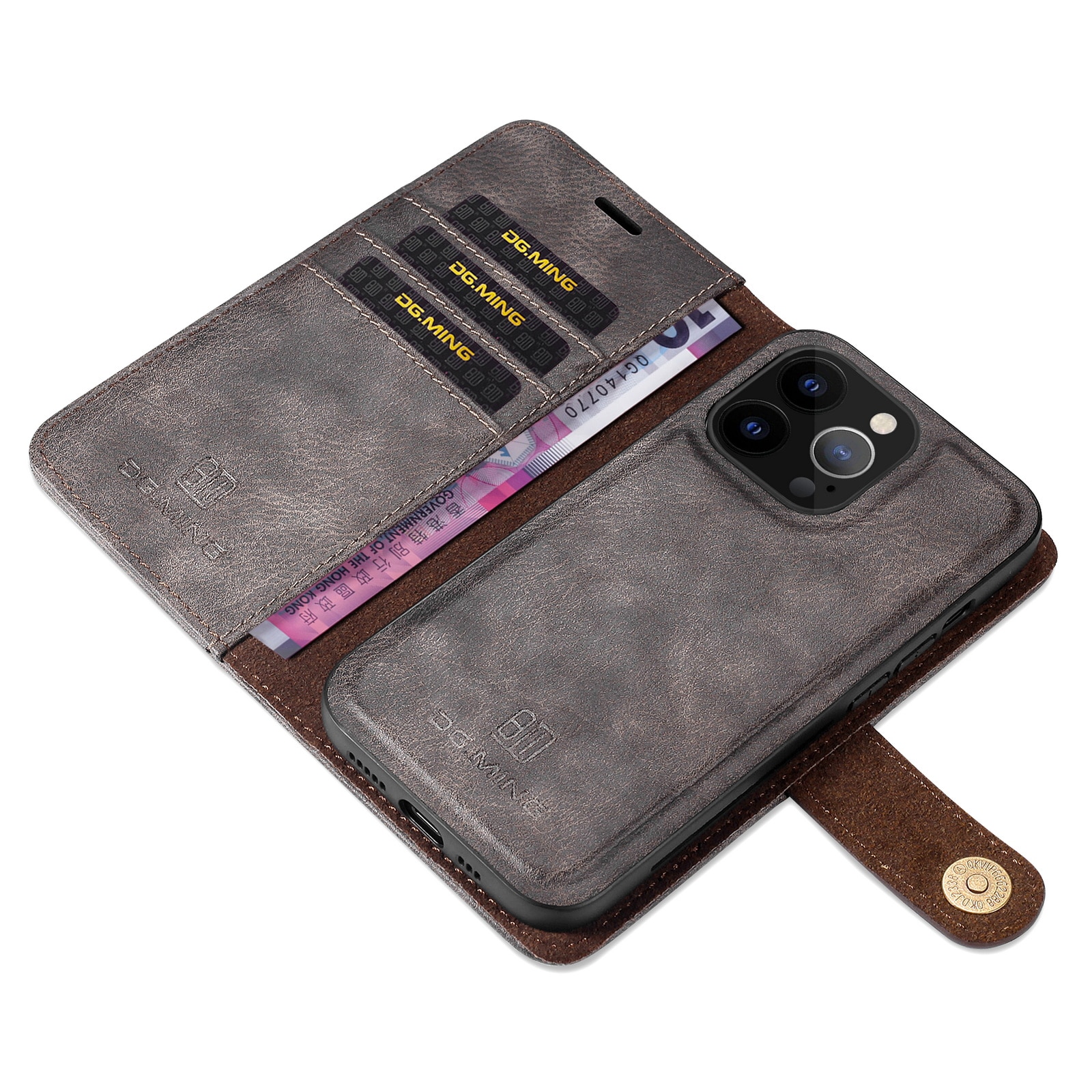 Magnet Wallet iPhone 13 Pro Brown