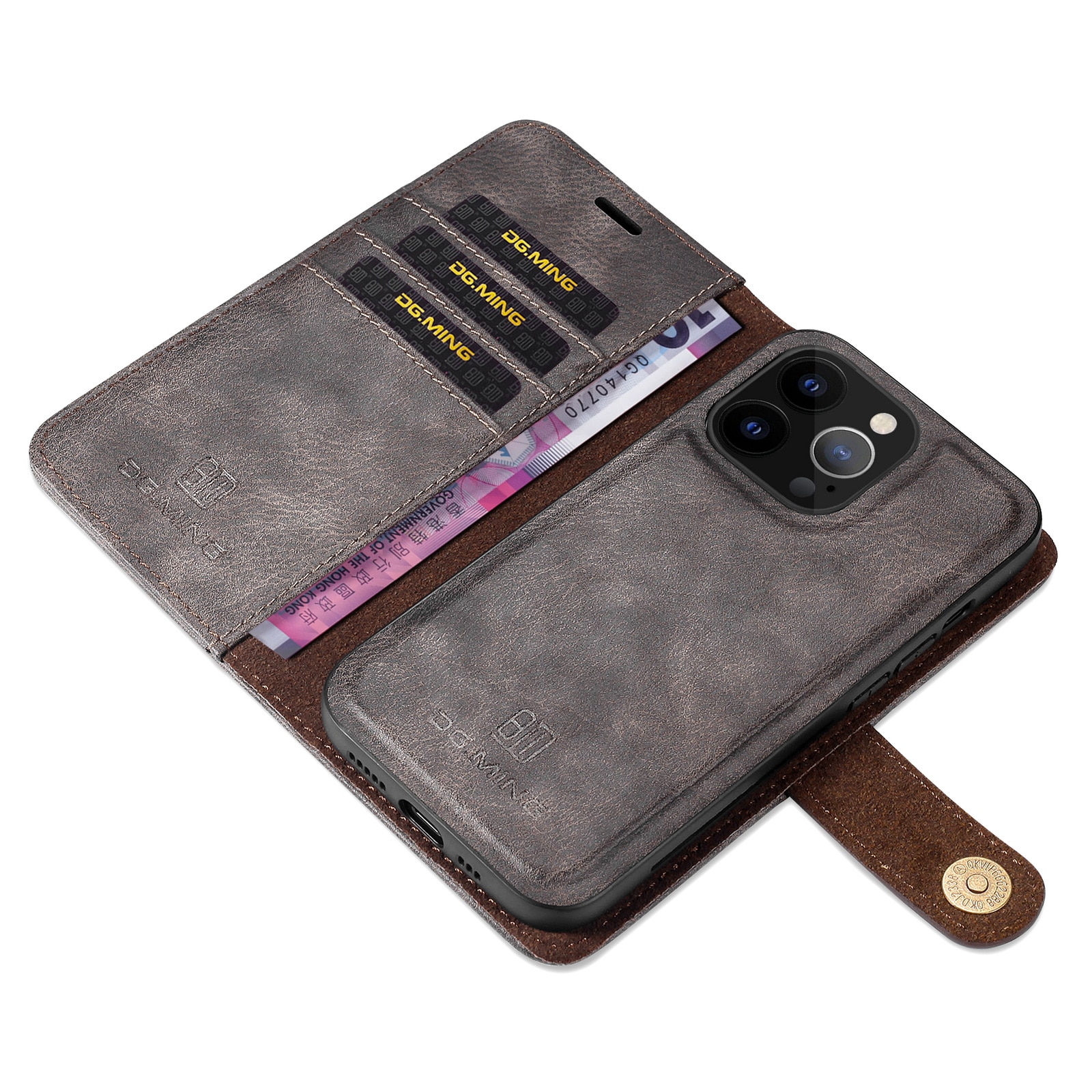 Magnet Wallet iPhone 13 Pro Max Brown