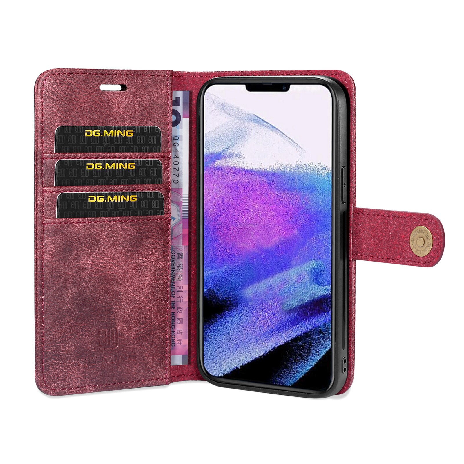 Magnet Wallet iPhone 13 Pro Max Röd