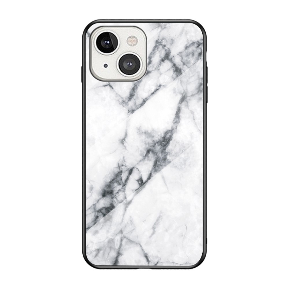 Skal Härdat Glas Apple iPhone 13 vit marmor