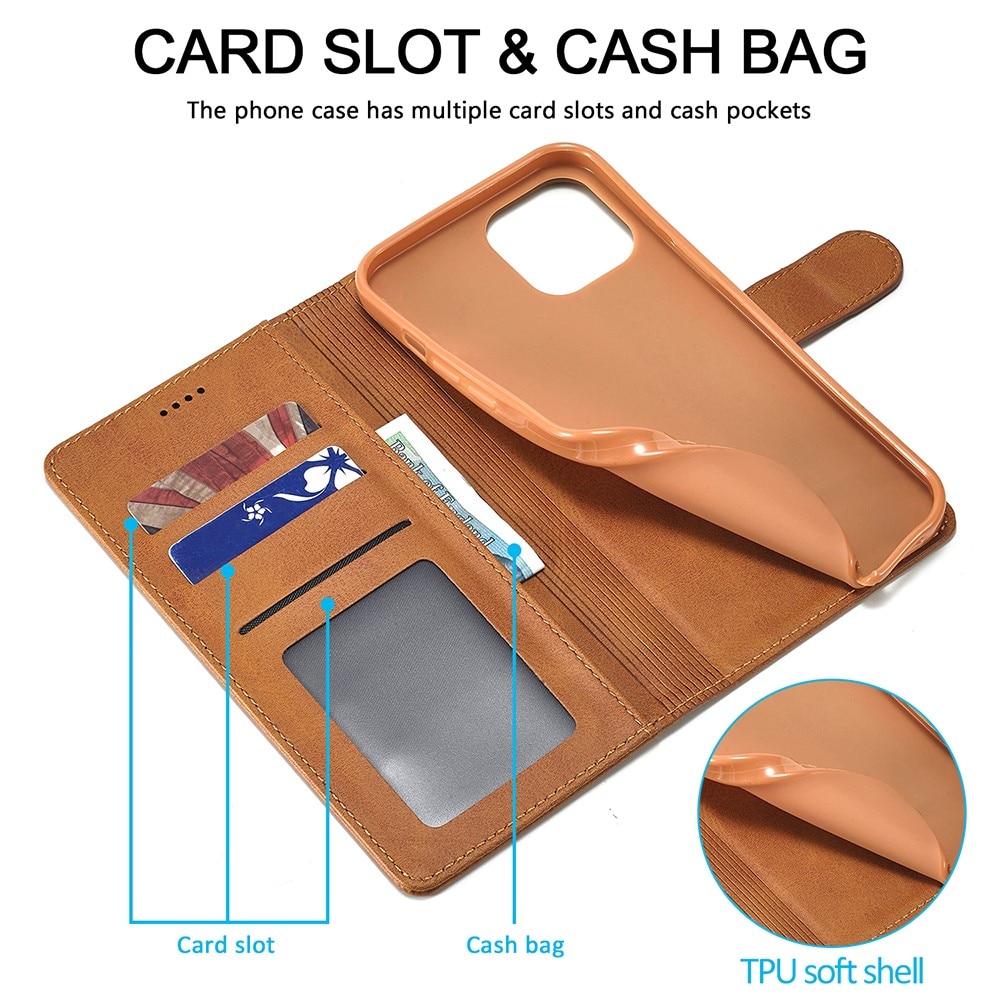 Plånboksfodral iPhone 13 cognac