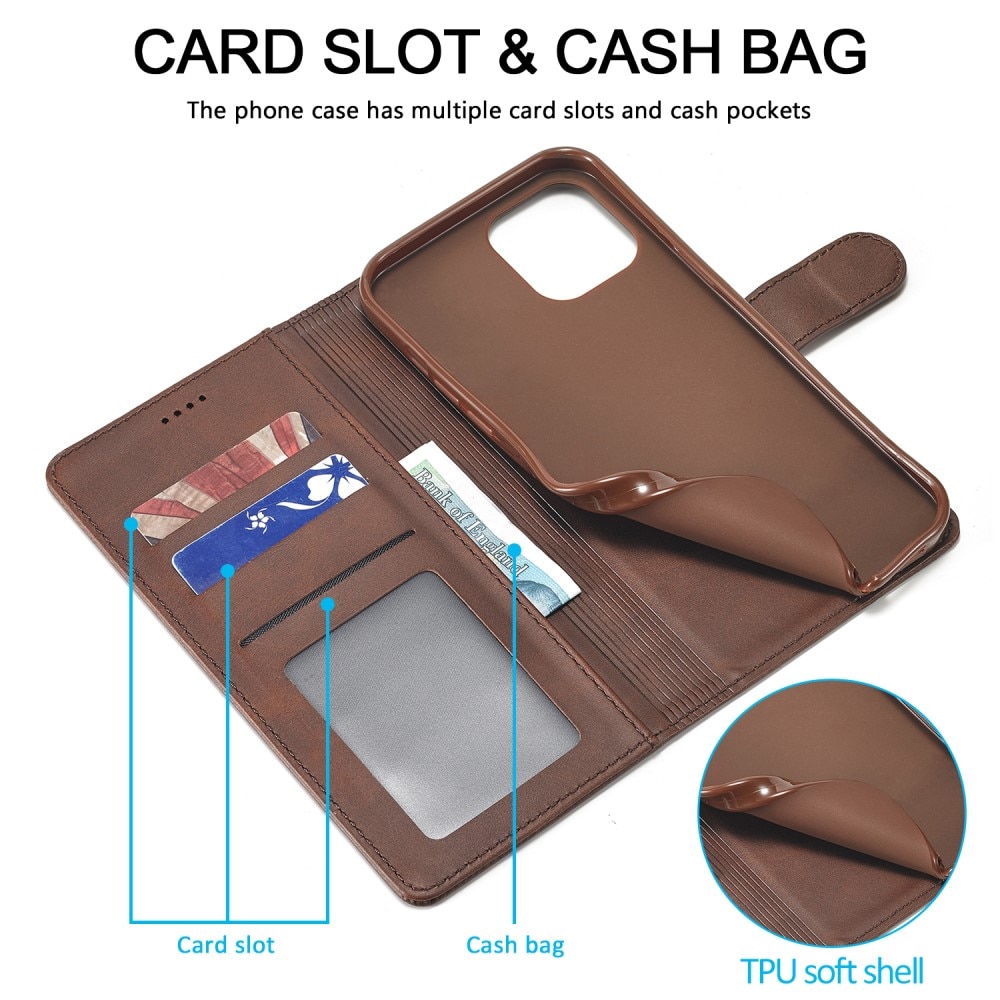 Plånboksfodral iPhone 13 brun