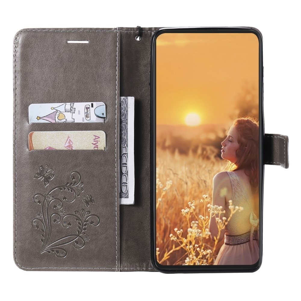 Läderfodral Fjärilar Apple iPhone 13 Pro Grå