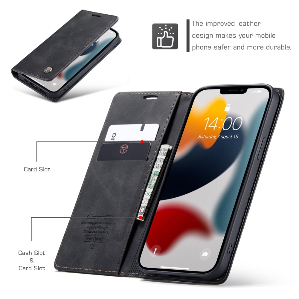Slim Plånboksfodral iPhone 13 Pro Max svart