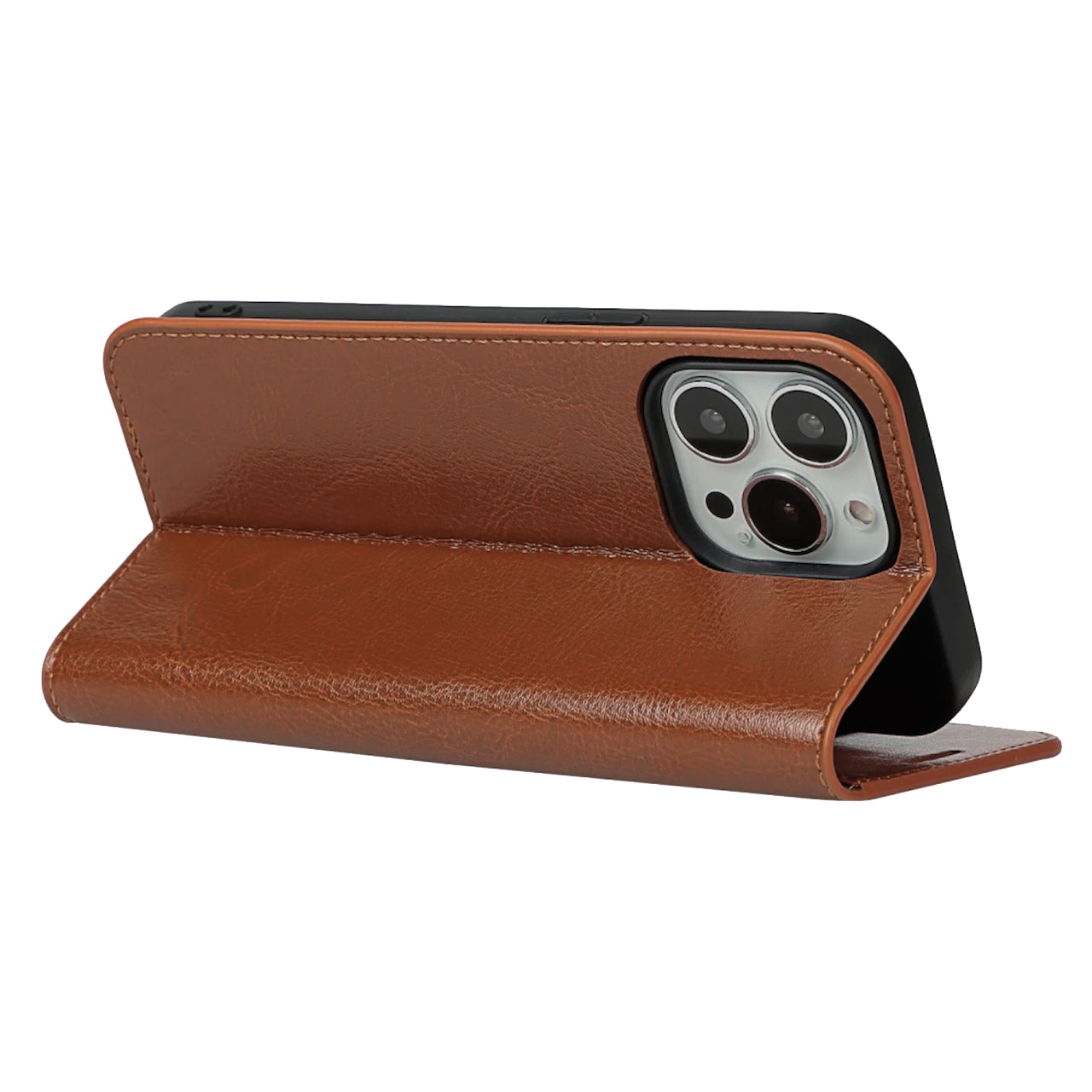 Mobilfodral Äkta Läder iPhone 13 Pro brun