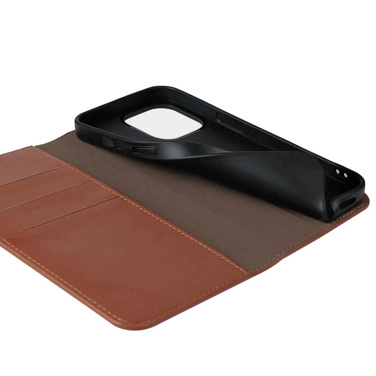 Mobilfodral Äkta Läder iPhone 13 Pro brun