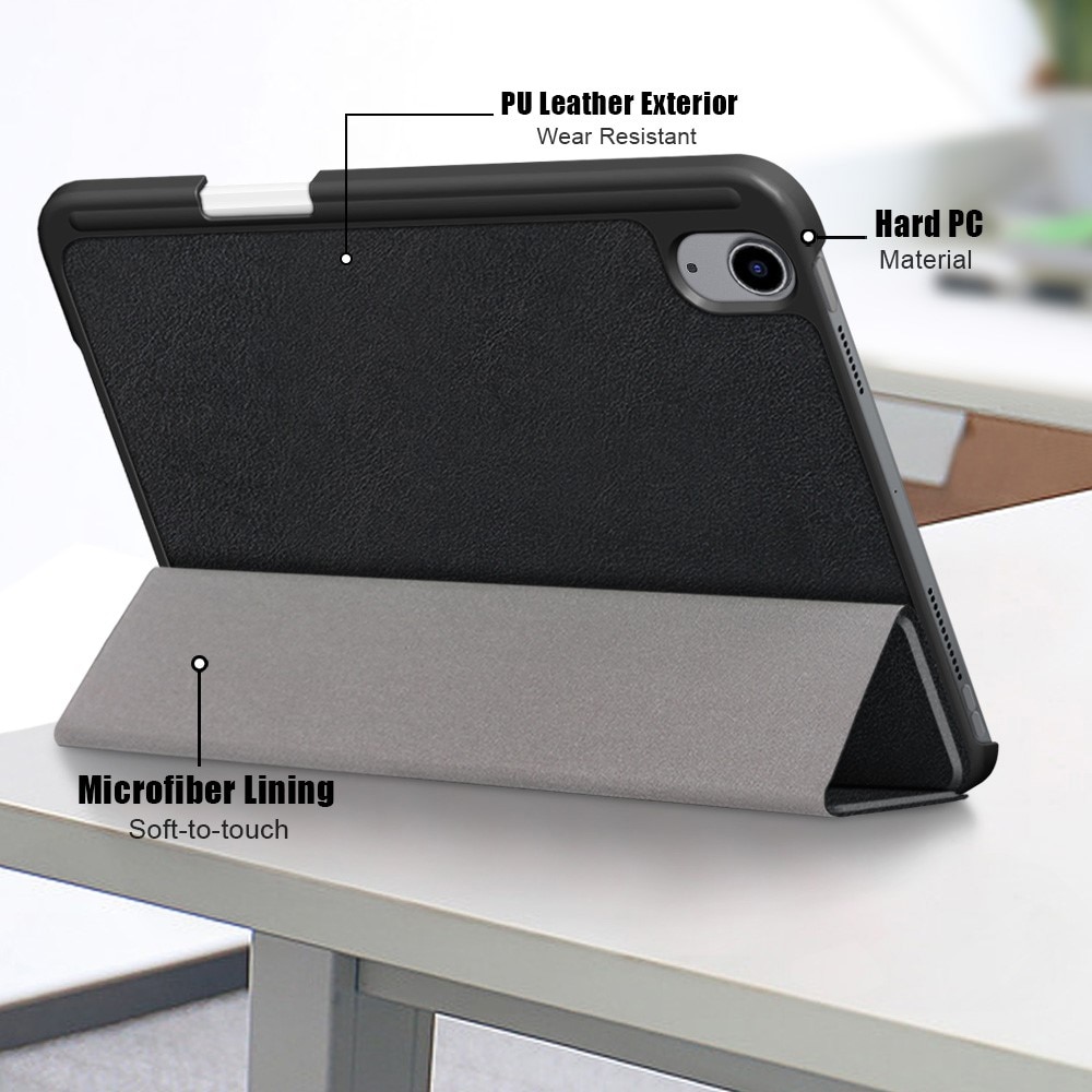 Fodral Tri-fold med Pencil-hållare iPad Mini 6 2021 svart