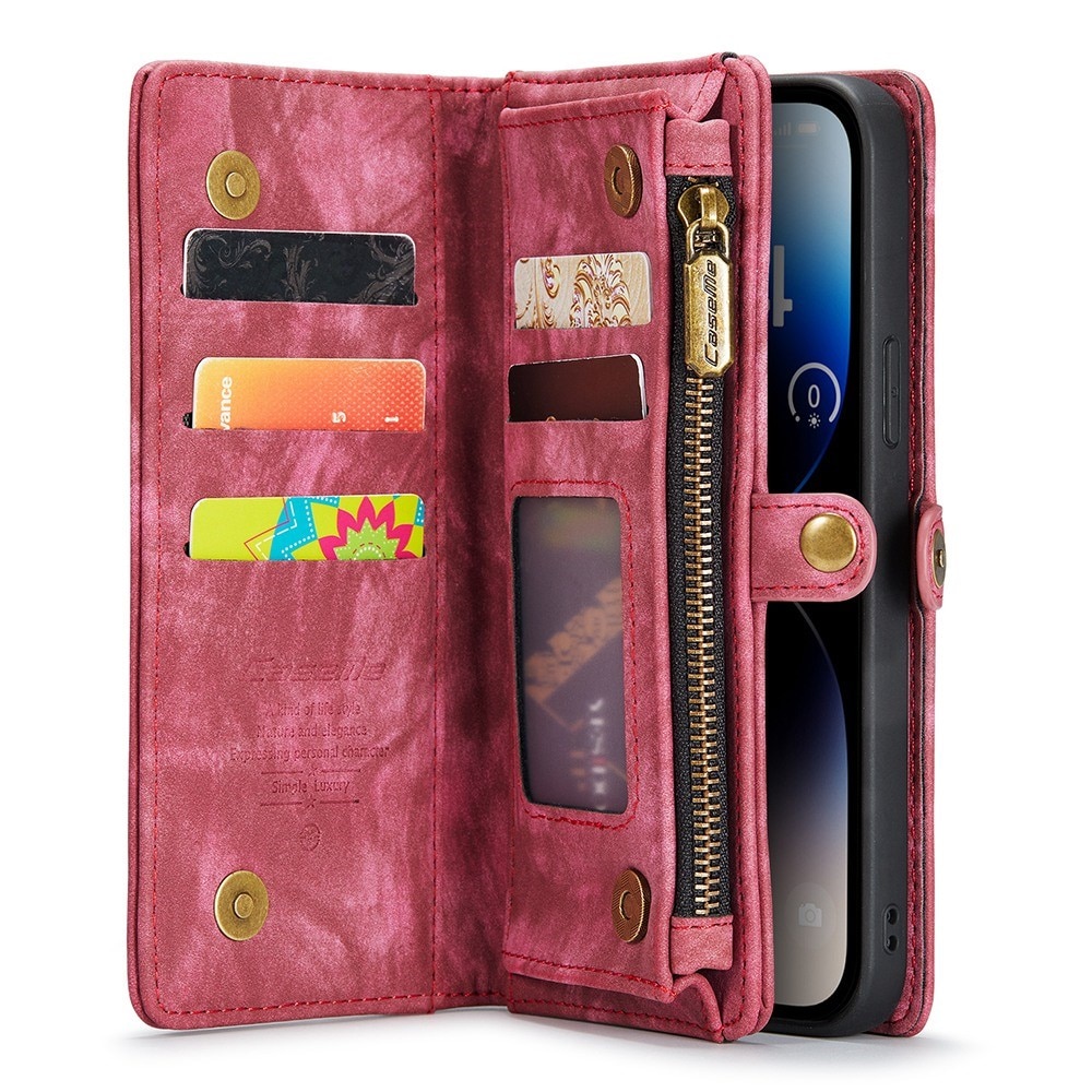Multi-slot Plånboksfodral iPhone 13 Pro Max röd