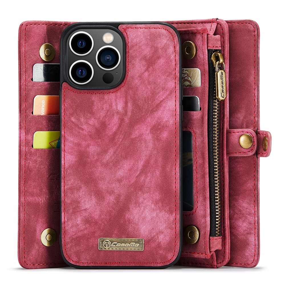 Multi-slot Plånboksfodral iPhone 13 Pro Max röd