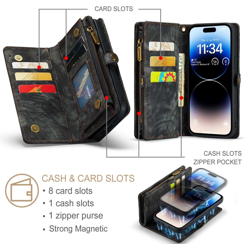 Multi-slot Plånboksfodral iPhone 13 Pro Max Grå