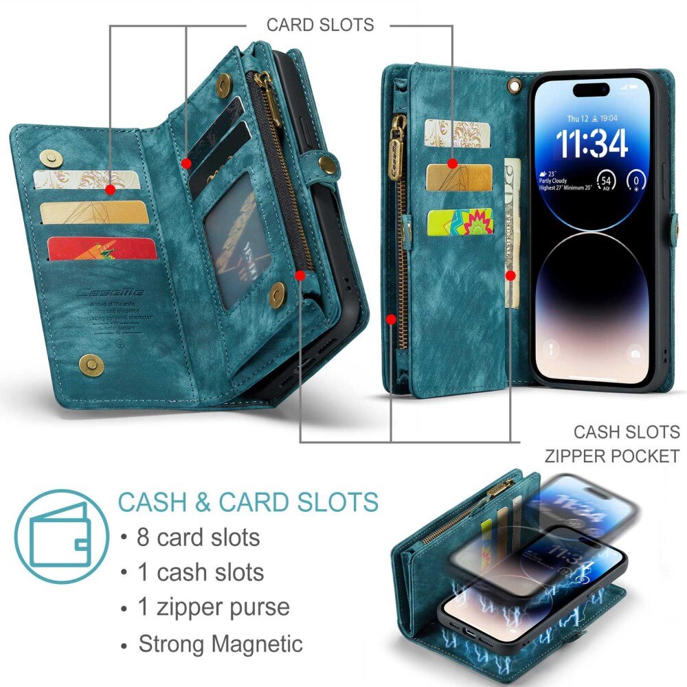 Multi-slot Plånboksfodral iPhone 13 Pro Max Blå