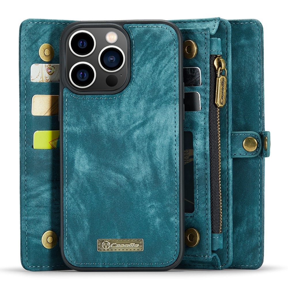 Multi-slot Plånboksfodral iPhone 13 Pro blå