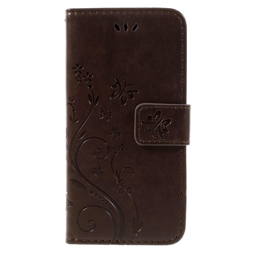 Läderfodral Fjärilar iPhone SE 2020/iPhone SE 2022/iPhone 8/iPhone 7 Brun