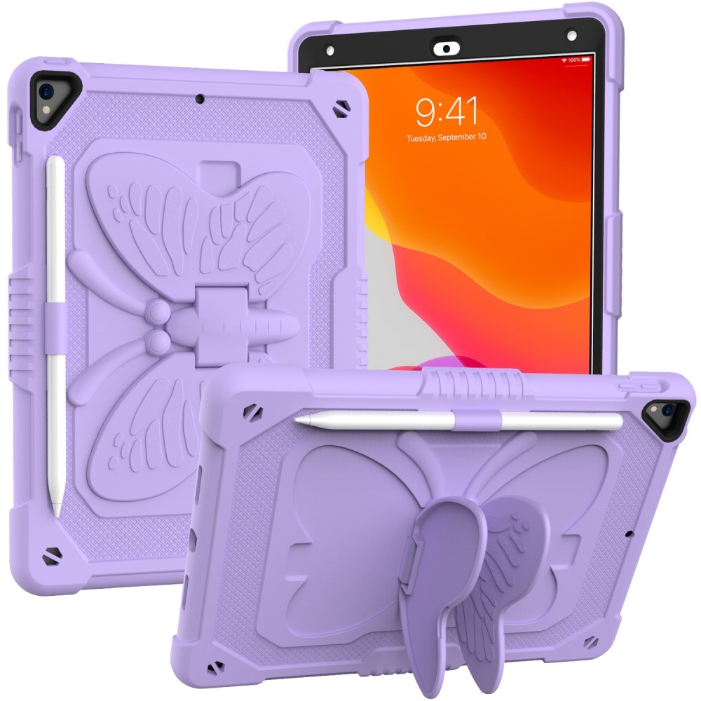 Hybridskal Fjäril med axelrem iPad 10.2 8th Gen (2020) lila