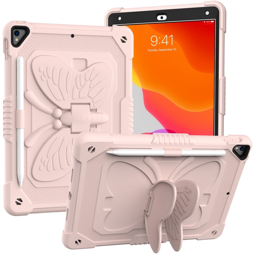 Hybridskal Fjäril med axelrem iPad 10.2 7th Gen (2019) rosa