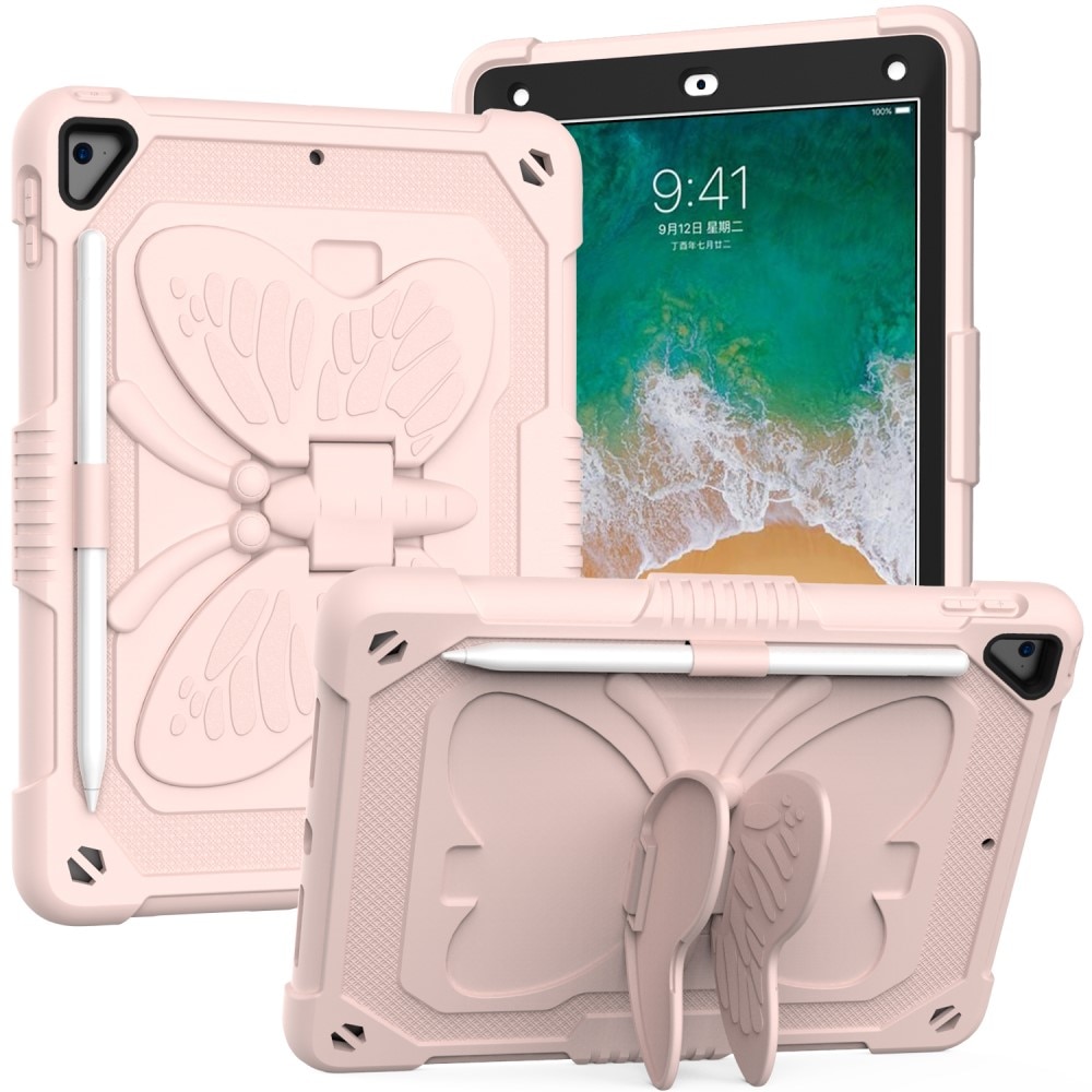 Hybridskal Fjäril med axelrem iPad Air 9.7 1st Gen (2013) rosa