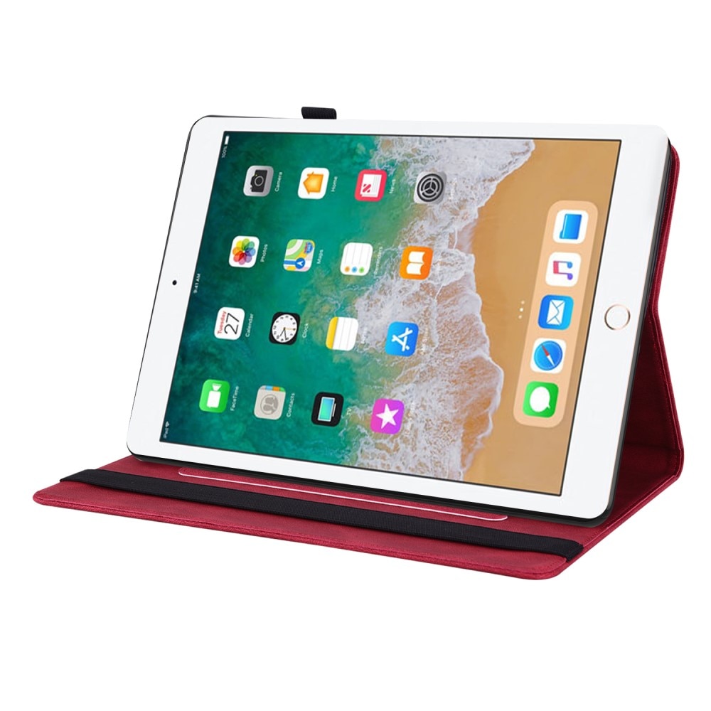 Läderfodral Fjärilar iPad Air 2 9.7 (2014) röd