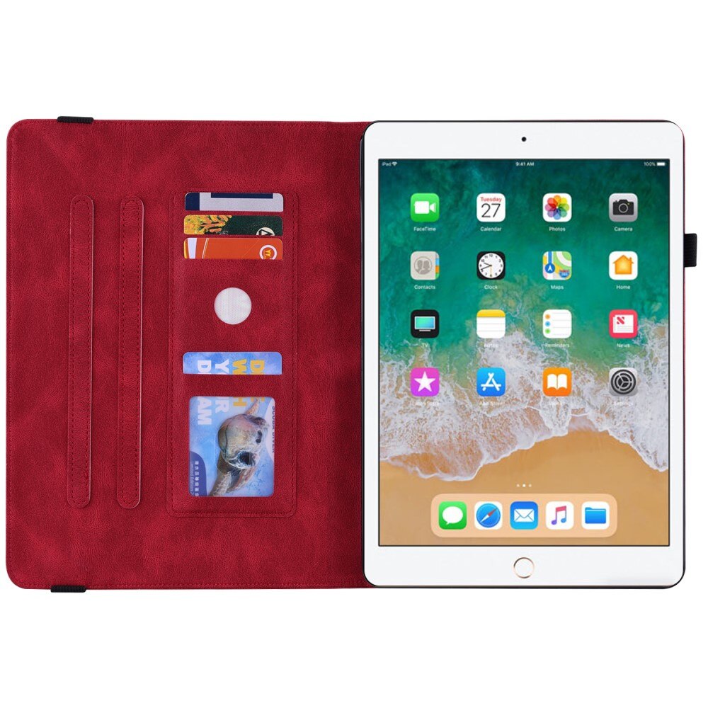 Läderfodral Fjärilar iPad Air 2 9.7 (2014) röd