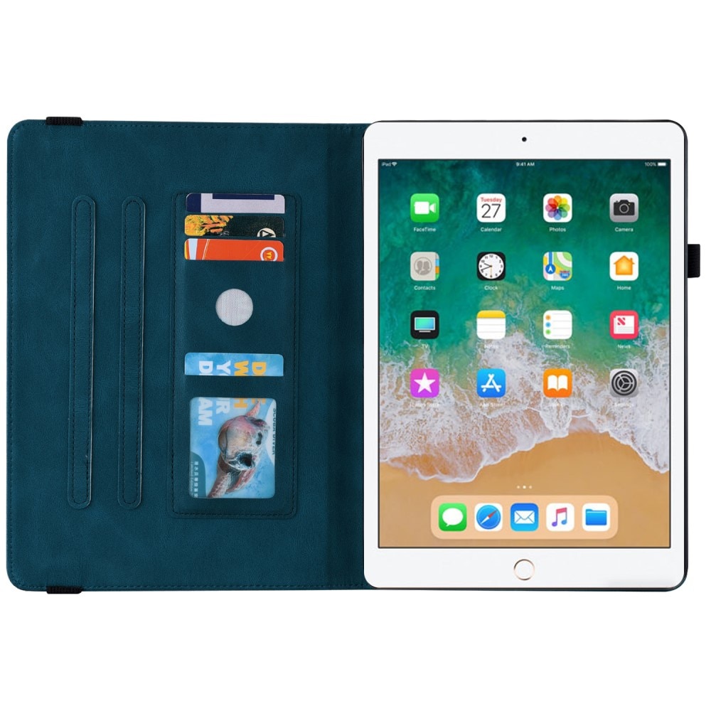 Läderfodral Fjärilar iPad 9.7 6th Gen (2018) blå