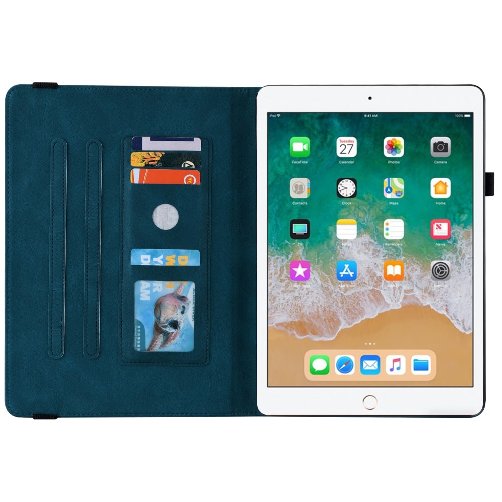 Läderfodral Fjärilar iPad Air 2 9.7 (2014) blå