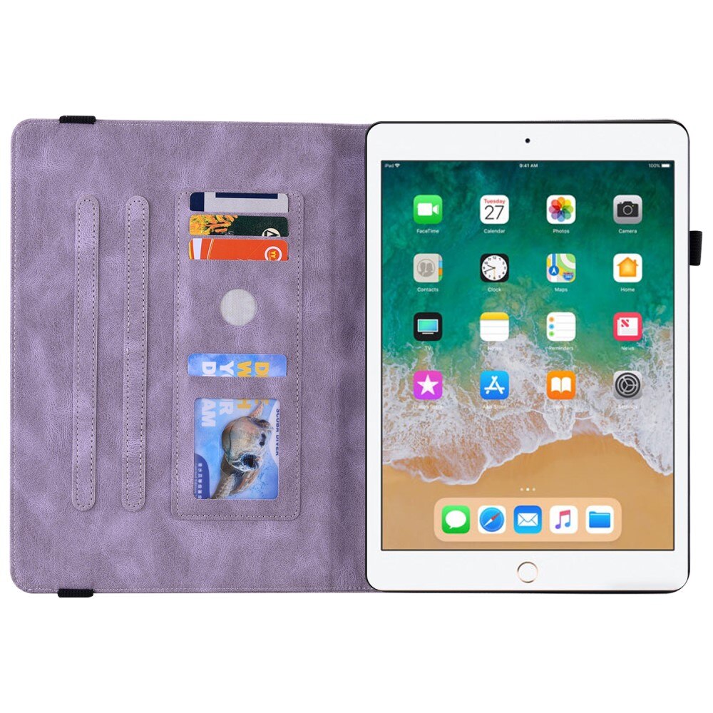 Läderfodral Fjärilar iPad 9.7 6th Gen (2018) lila