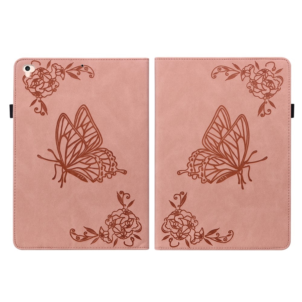 Läderfodral Fjärilar iPad 9.7 6th Gen (2018) rosa