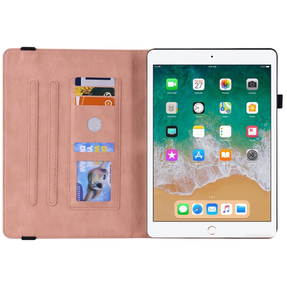 Läderfodral Fjärilar iPad 9.7 5th Gen (2017) rosa