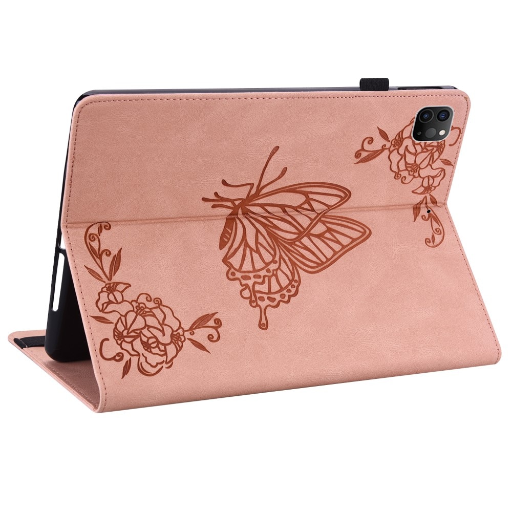Läderfodral Fjärilar iPad Pro 11 4th Gen (2022) rosa