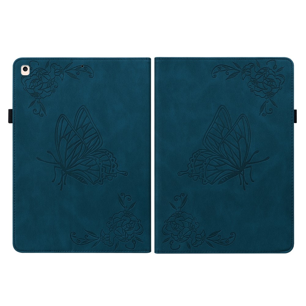 Läderfodral Fjärilar iPad 10.2 7th Gen (2019) blå