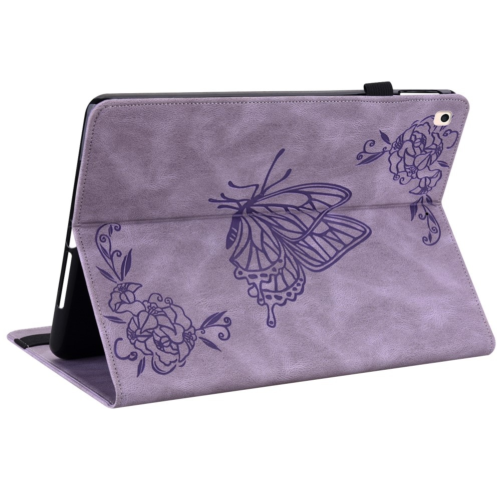 Läderfodral Fjärilar iPad 10.2 7th Gen (2019) lila