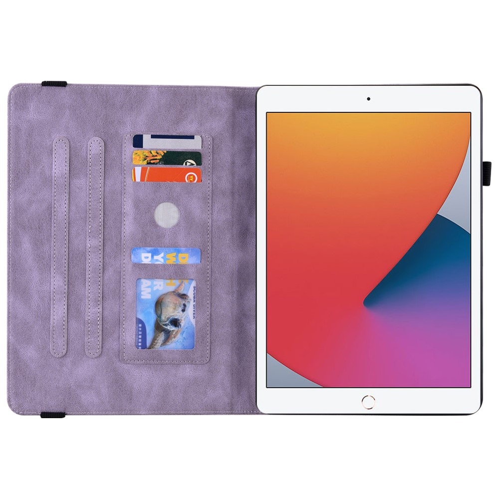Läderfodral Fjärilar Apple iPad 10.2 7th Gen (2019) Lila