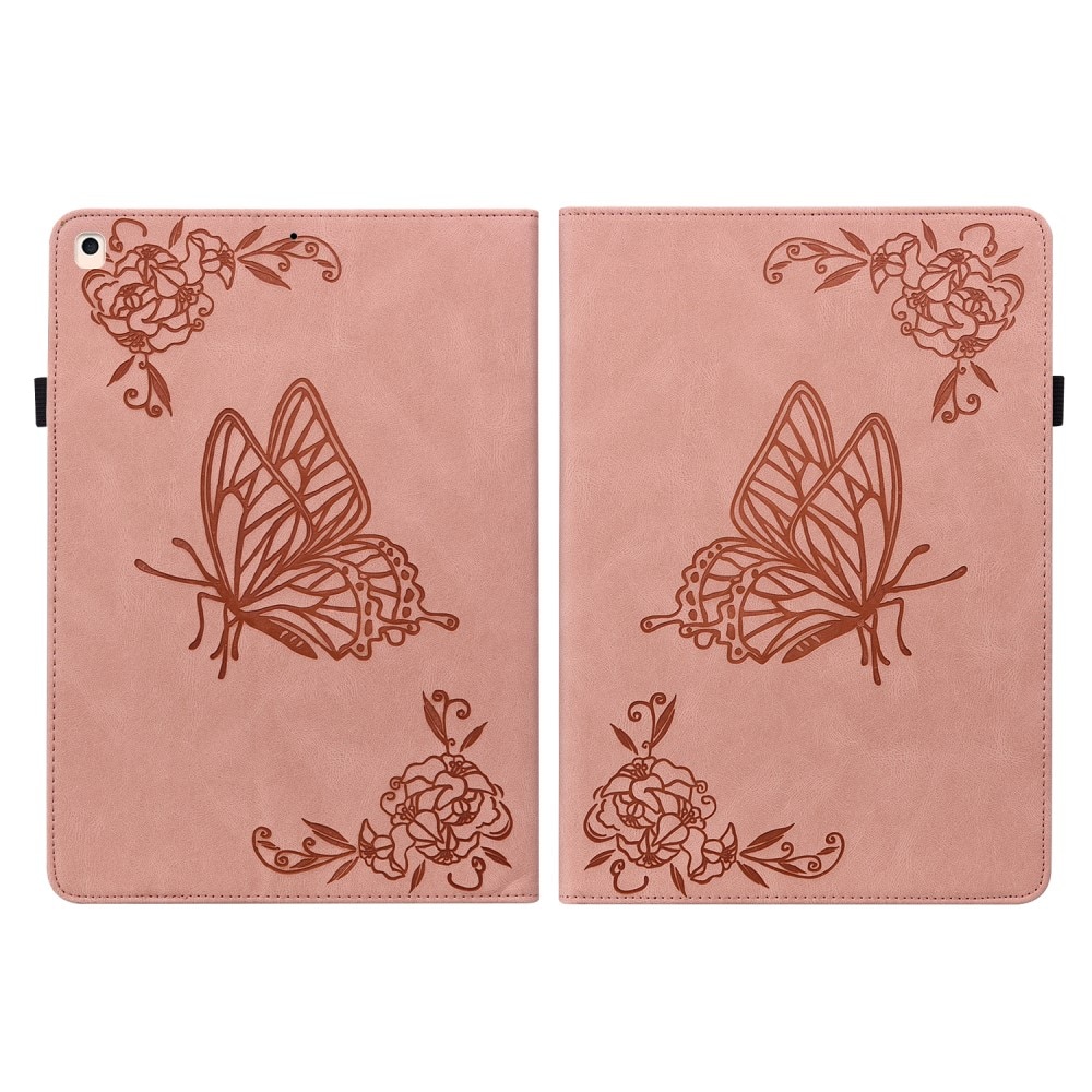 Läderfodral Fjärilar iPad 10.2 8th Gen (2020) rosa