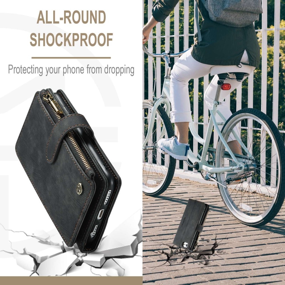 Zipper Plånboksfodral iPhone SE (2022) svart