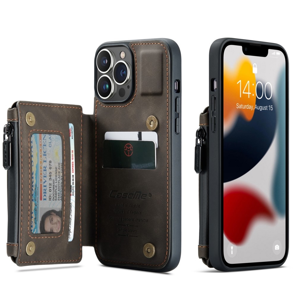 Multi-slot Skal iPhone 13 Pro Max brun
