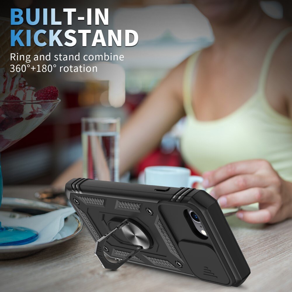 Hybridskal Ring + Kameraskydd Apple iPhone SE 2020/iPhone SE 2022/iPhone 8/iPhone 7 Svart
