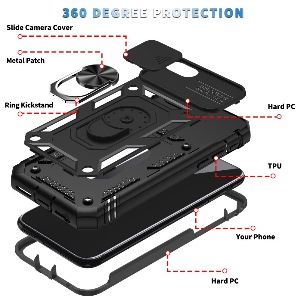 Hybridskal Ring + Kameraskydd Apple iPhone SE 2020/iPhone SE 2022/iPhone 8/iPhone 7 Svart